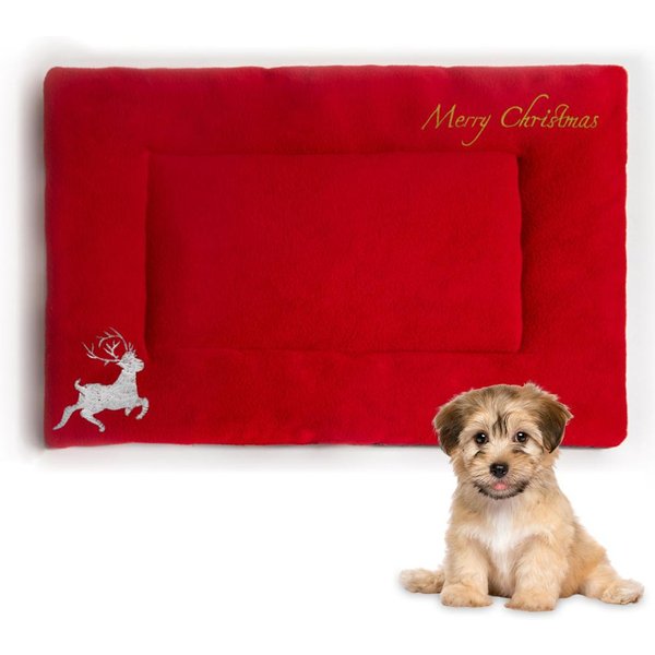 Tema NavideñO Mascota Gato Perro Cama Colchoneta Suave CáLida Gruesa Perrera Jaula Colchoneta Sofá Para PequeñO Mediano Grande Rojo-image