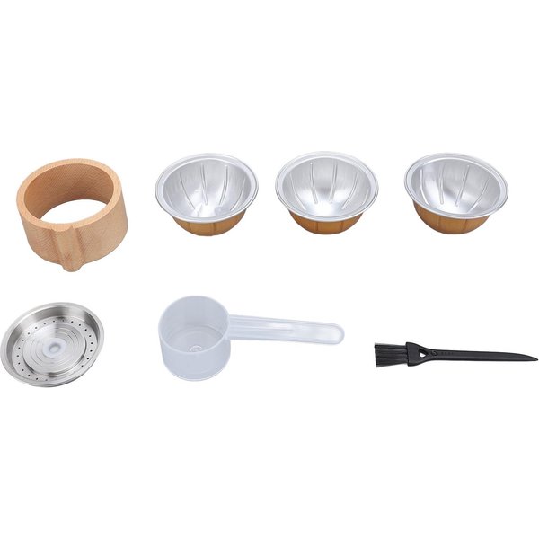 CáPsulas De Café Reutilizables Con Cuchara Y Cepillo. Kit De CáPsulas Rellenables Para Cafetera Vertuo. L-image