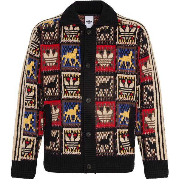 Adidas Originals FW25 Crafted Kurtka Sweter Rok KróLika Limitowana Edycja CNY Noworoczna Sportowy LuźNy KróJ DłUgi RęKaw Dzianinowy Top Unisex Topy KR2801 XS-image