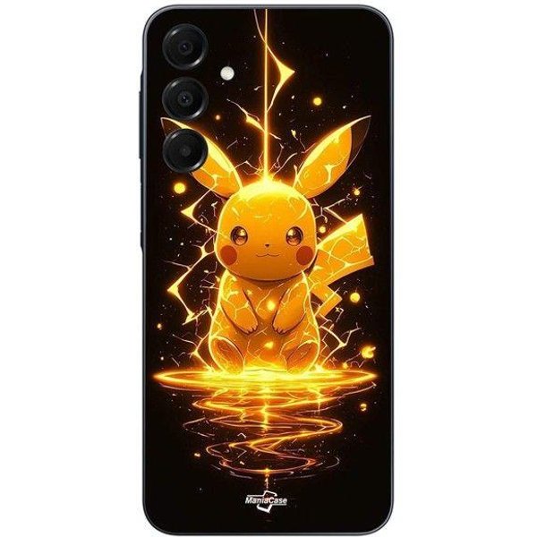 Funda - Maniacase - Samsung Galaxy A16 - Silicona - Flexible - Pikachu ReláMpago Negro-image
