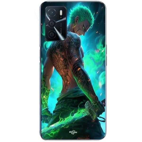 Coque Maniacase Pour Oppo A16 One Piece Zoro 3D Manga Anime Fanart-image