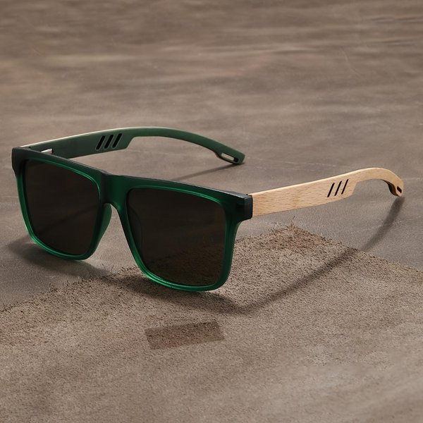 Un Par De Gafas Multicolores De Nogal Con Media Montura, Sin GraduacióN, Ultraligeras, Con Montura De PC Y Lentes Ac, Gafas Elegantes Gray-image