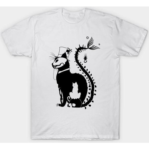 Camiseta Mujer Gato Negro Estampado Harajuku Kawaii Camiseta Verano Manga Corta Camiseta Mujer Top 4XL Blanco-image