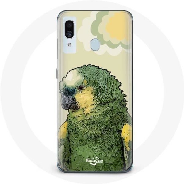 Funda - Maniacase - Samsung Galaxy A40 - Flexible - Verde - DiseñO De Loros Verde-image
