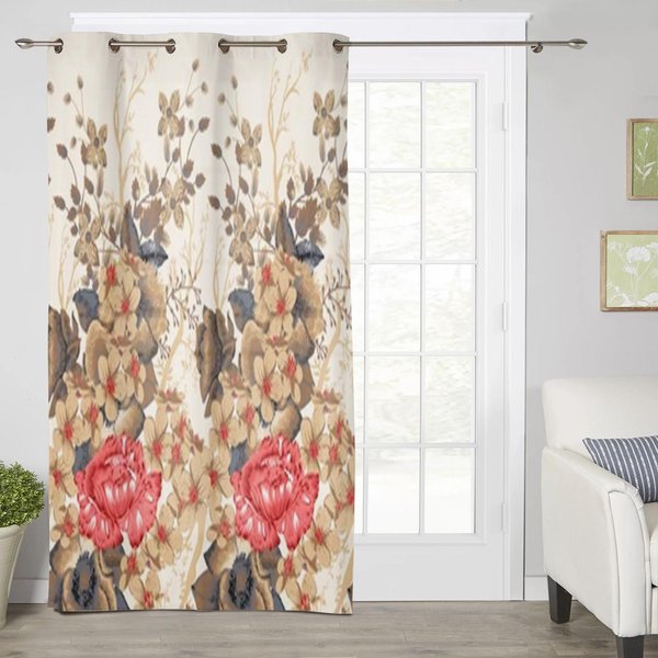 Cortinas De Ventana GeoméTricas Florales Abstractas Estilo Boho Para Sala De Estar Dormitorio De Lujo Cortinas Cocina Persianas Cortinas 135W X 60H(Cm) X1 White-image