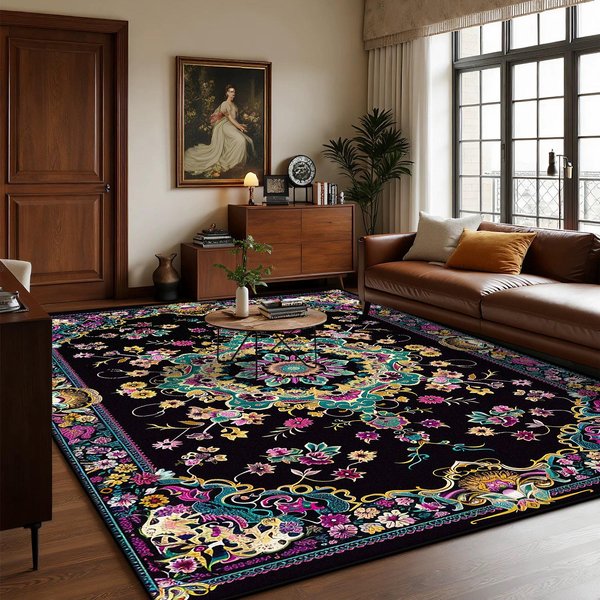 Perskie Luksusowe DużE Dywany Do Salonu Dekoracja Bohemy Domowa Strefa Sofy ŁAtwy W Czyszczeniu Dywan Sypialnia Szatnia AntypośLizgowa Mata PodłOgowa 120*160Cm-image