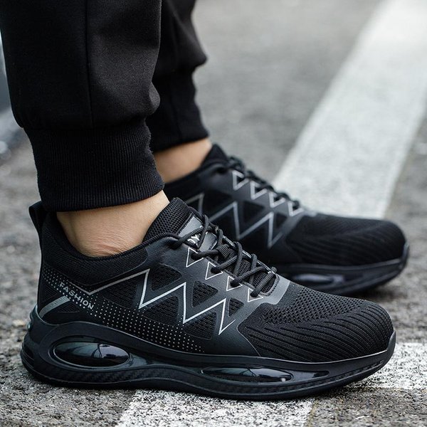 Zapatos De Seguridad Para El Trabajo Para Hombres Zapatillas De Trabajo Transpirables Zapatos Con Punta De Acero Zapatos De Seguridad AntiperforacióN Zapatos Indestructibles 41 Negro-image
