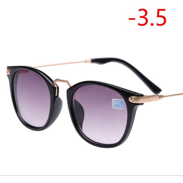 Gafas De Sol Ovaladas Terminadas Para MiopíA Con Grado Patillas MetáLicas De Moda Gafas Para Cortos De Vista DioptríA -1.0 -1.5 -2.0 -2.5 -3.0 -3.5 -4.0-image