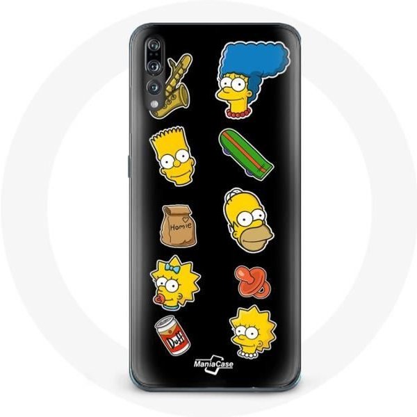 Funda Para Huawei P20 Pro Los Simpson Pegatinas Fondo Negro-image