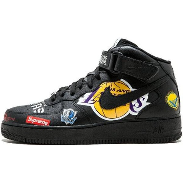 Supreme X NBA X Nike Air Force 1 Mid 07 Czarne Sneakersy Unisex AQ8017-001 41 Black-image