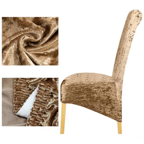 Funda Para Silla Con Respaldo Largo De Terciopelo De Invierno, Fundas Para Sillas De Comedor EláSticas, Lavables Suaves, Fundas Para Sillas De Gran TamañO Para Cocina, Hogar Y Hotel 1 Piece-image