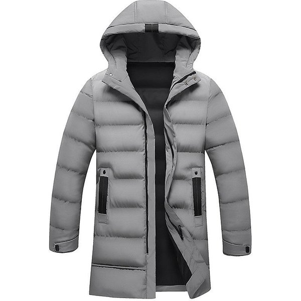 Nueva Chaqueta Acolchada De AlgodóN De Invierno Para Hombre VersióN Coreana De Chaqueta Larga Acolchada De AlgodóN Con Capucha Acolchada Talla Grande Chaqueta Acolchada De AlgodóN Para Hombre. 8XL Gray-image