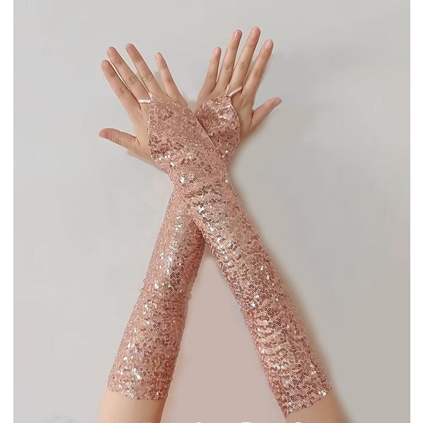 48 Cm DłUgie Haczykowane Palce Seksowne RęKawiczki Bez PalcóW Kobiety Vintage PłAtki ŚNiegu RęKawiczki Cosplay Impreza Klub Nocny Scena Akcesoria One Size Gray-image