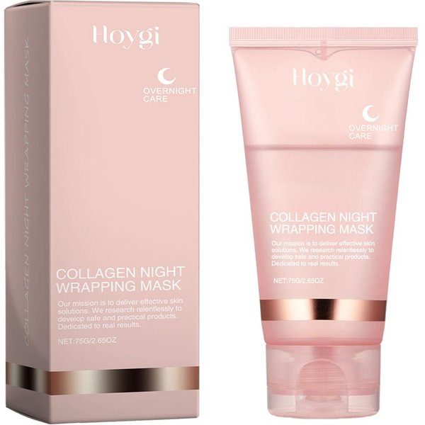 Mascarilla Facial Coreana De ColáGeno Para Envolver Por La Noche, Peel-Off, Mascarilla De Envoltura Nocturna De ColáGeno, Hidrata Profundamente, Mascarilla Crema De Cuidado Nocturno 75Ml-image