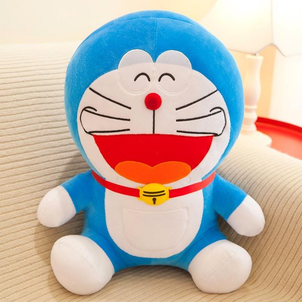 Nowa Urocza KreskóWkowa Doraemon Pluszowa Zabawka Lalka Kreatywna Niebieska Grubas Dingdang Kot Lalka Szmacianka 35Cm-image