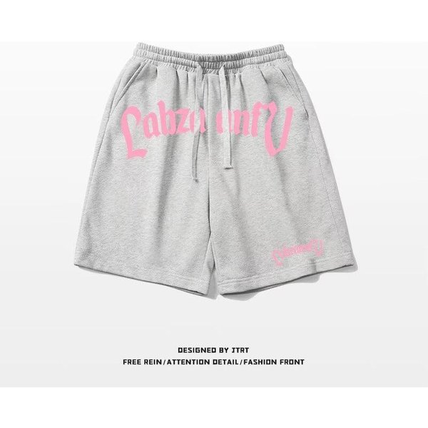 Pantalones Cortos Deportivos De Verano Para Hombre Estilo Hong Kong VersáTiles Casuales Sueltos De Cinco Puntos Pantalones De Playa One Size White-image