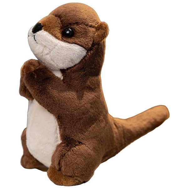 Kawaii Wydra Pluszowa La Loutre Pluszowe Zabawki Wypchane UspokóJ Dziecko Lalka ZwierzęCa Poduszka Prezent Na BożE Narodzenie Urodziny Dekoracja Pokoju 19Cm BiałY-image