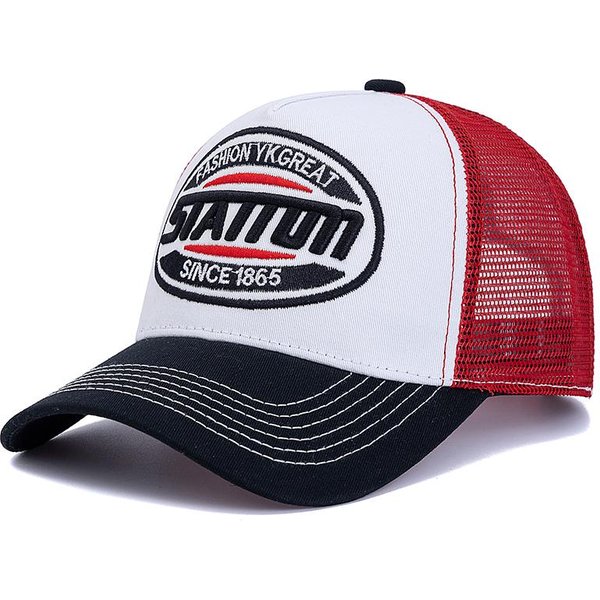 Nowy Styl Unisex Czapka Baseballowa Klasyczny WzóR Z Literami Stacji Siatkowa Czapka Dla MężCzyzn I Kobiet OddychająCa Streetwear Letnia Czapka Trucker 56Cm-60Cm-image