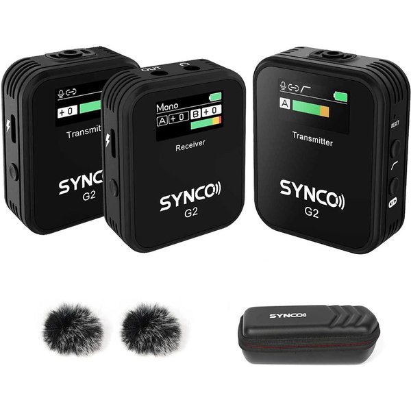 Sinco G2(A2) Sistema De MicróFono InaláMbrico 2.4G 1-Transmisor-2 Receptores Con 1 Receptor + 2 Transmisores + 2 Negro-image