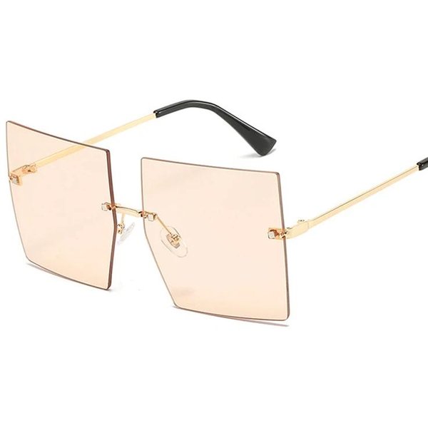 Gafas De Sol De Lujo Para Mujer Sin Montura Oversize Gafas De Sol Cuadradas Vintage Gafas De Sol Moda Femenina DiseñAdor Transparentes Oculos De Sol Y12042YY--image
