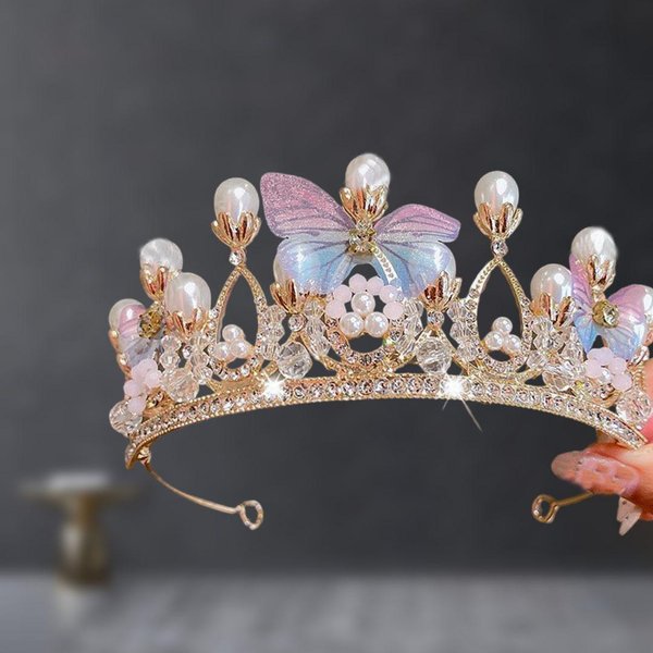 Corona Tiara Infantil Corona De PequeñA Princesa Diadema De CumpleañOs Accesorios Para El Cabello De Cristal Para NiñAs Regalo De CumpleañOs Gray-image