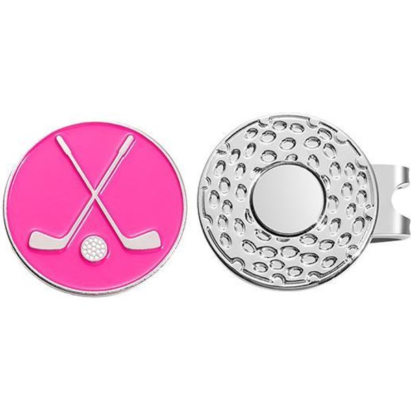 Marcadores De Pelotas De Golf Con Clips Para Gorras De BéIsbol Para Hombres Y Mujeres. Clips MagnéTicos De Esmalte Para Gorras De BéIsbol. Golfista ExtraíBles. Se Fijan FáCilmente A La Gorra De Golf. Color Rosa-image