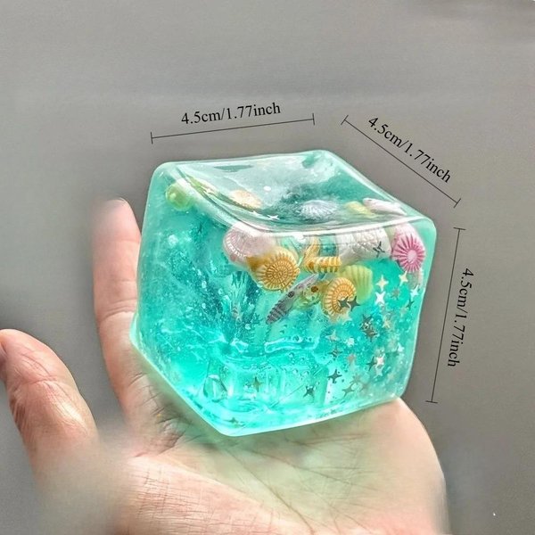 Taba Kostka Squishy PiłEczki Antystresowe - Oceaniczna Sensoryczna Zabawka Fidget Powoli PodnosząCa Się Zabawki Squishy Dla Dzieci I DorosłYch ŚCiśNij Zrelaksuj Prezent Blue-image