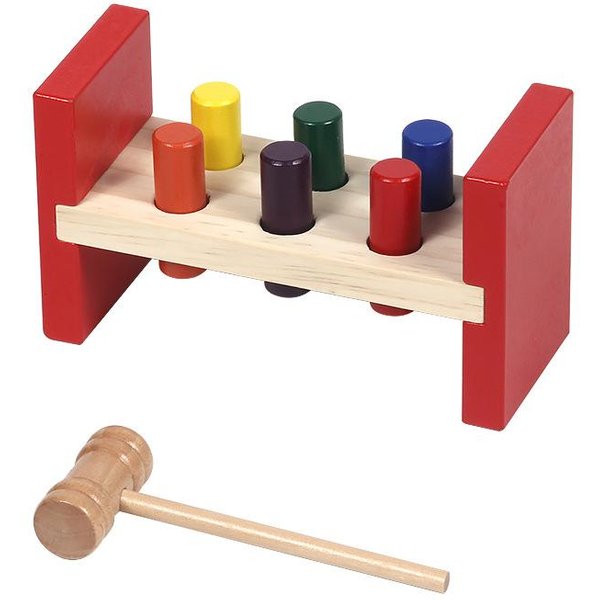 Juguete De Martillo De Madera Montessori Entrenamiento De Motricidad Fina Para NiñOs Juego Sensorial Set De CognicióN De Colores Juguete Educativo Para NiñOs Autistas-image