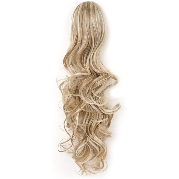 ExtensióN De Cola De Caballo Con Pinza De Garra 18 Y 24 Extensiones De Cabello De Cola De Caballo SintéTica Ondulada Clip-In Colas De Caballo Largas Para Mujeres Extensiones 18Inches Beige-image