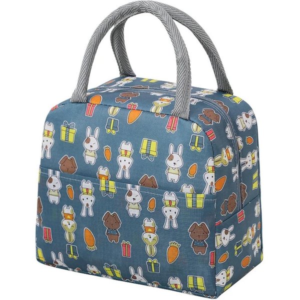Bolsas De Almuerzo PortáTiles, Caja De Almuerzo Con Aislamiento TéRmico, Bolsa De Almacenamiento, Fiambrera Escolar Para NiñOs, Bolsa De Almacenamiento Para Picnic, Bolsa De Gran Capacidad Gray-image