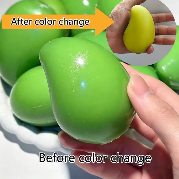 //Nowa RęCznie Robiona ChrupiąCa Mango PiłEczka Antystresowa Do ŚCiskania, ZmieniająCa Kolor Mango MięKka PiłEczka Fidget, Zabawka Sensoryczna Asmr Do Redukcji Stresu-image