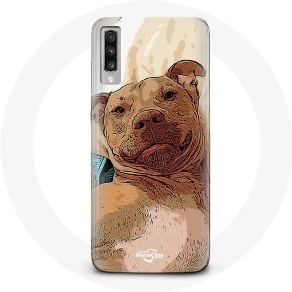 Funda Para Samsung Galaxy A70 Pit Bull Terrier Americano MarróN-image