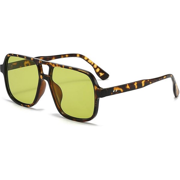 Gafas De Sol Cuadradas Retro Mujer Hombre Negro Vintage Moda PolíGono Doble Puente Gafas Oculos De Sol ProteccióN UV-image