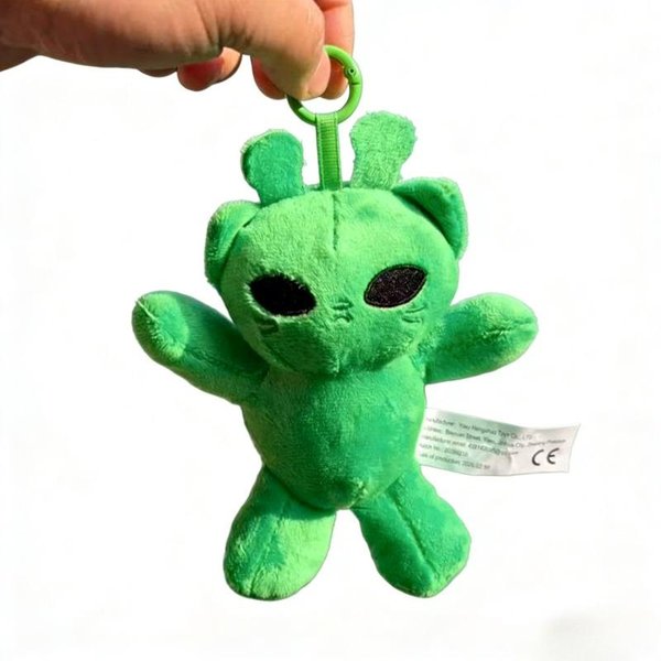 Lindo Llavero De Peluche Gato AlieníGena Gatito Verde Peluche Suave MuñEcos Kawaii Anime Colgante Relleno DecoracióN De Bolso Regalos Para Pareja Para Amigos-image