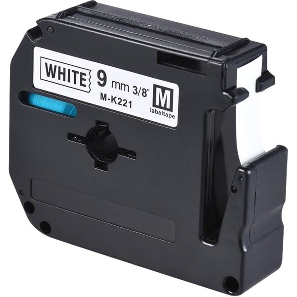 Cinta De Etiquetas De PláStico Negro Sobre Blanco De 12 Mm X 8 M Para Impresora Brother PT-65/PT70/80 9Mm Negro-image