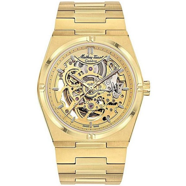 Reloj AutomáTico Mathey-Tissot Zeus Skeleton H118CFPDI Para Hombre, De Acero Inoxidable En Tono Dorado Y Esfera Color ChampáN-image