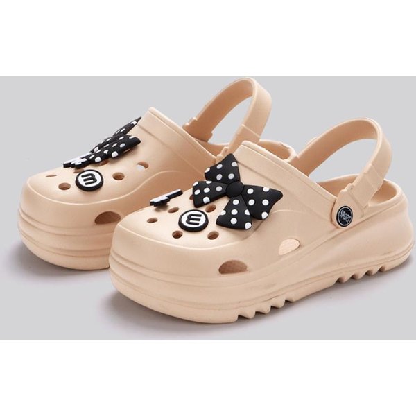 Zapatos De Mujer Zapatillas De Casa EVA Zuecos Suaves Sandalias De Plataforma Gruesa CóModas Moda Zapatillas De Exterior Toboganes De Playa De Verano 36-37 Beige-image