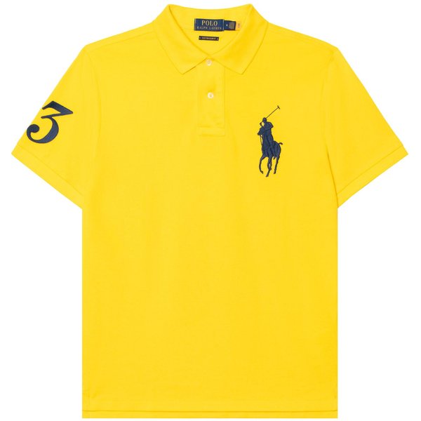 Polo Ralph Lauren SS23 Jersey Bordado Con Logo Corte Recto Manga Corta Polo Hombre Tops Amarillo 710697457-049 M Yellow-image