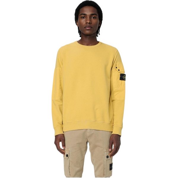 Stone Island Klasyczne Logo OkrąGłY Dekolt DłUgi RęKaw Cienki Polar Bluza Bluza Unisex ŻółTy 811563920-V0033 L Yellow-image