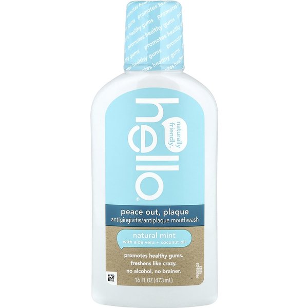 Hello, Peace Out, PłYtka NazęBna, Zapobieganie Chorobom PrzyzęBia/PłYn Do PłUkania Jamy Ustnej, Naturalna MięTa, 16 Fl Oz (473 Ml) White-image