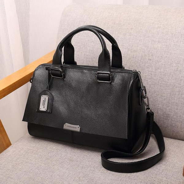 Modna Torebka Wszechstronna Damska SkóRzana Torba Casual Solid Color DużA Pojemność Torby Na Ramię I Crossbody-image