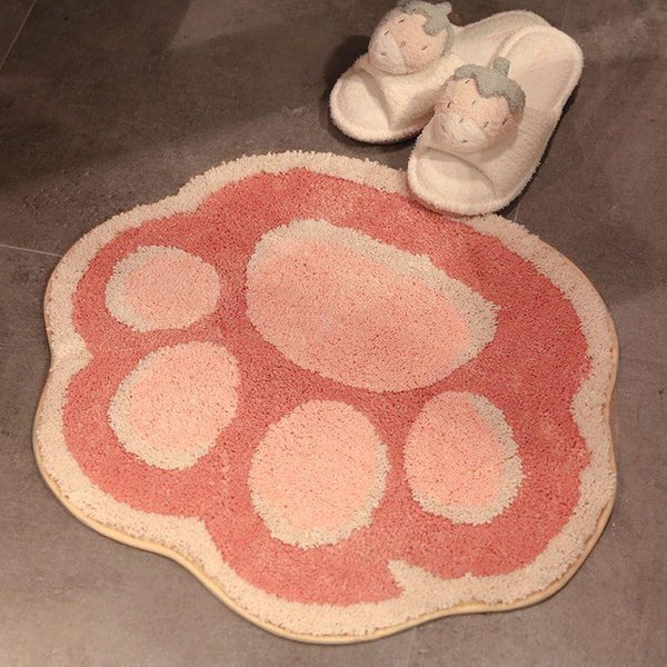 ŁAzienkowa Mata AntypośLizgowa Mata Pod Drzwi Sypialni Mata Pod Drzwi Z Kocimi Pazurami Dywanik Domowy Mata ChłOnna Mata PodłOgowa Do łAzienki 40 * 60Cm Imitation Cashmere-image