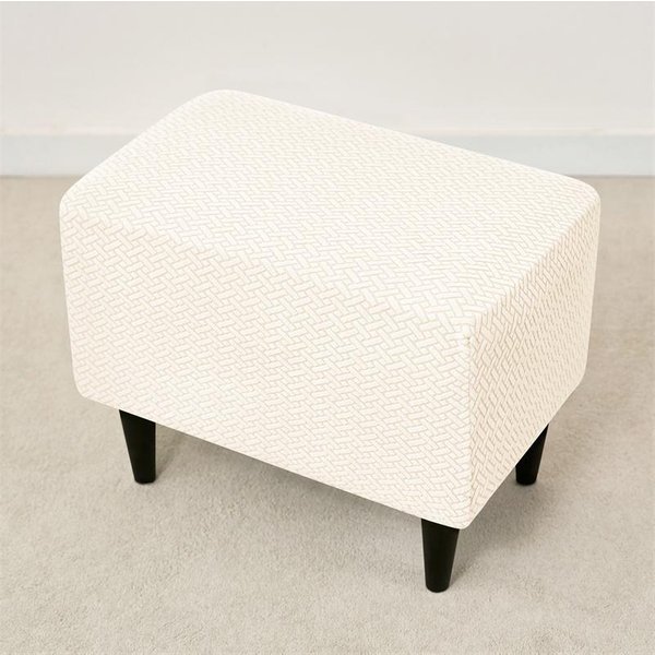 Funda Jacquard Para Silla De Orejas EláStica Spandex Funda Para Silla De Orejas Con Funda Para CojíN De Asiento Lavable Fundas Para SillóN CubresofáS White-image