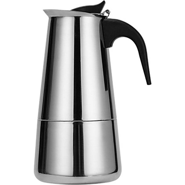 Cafetera De Acero Inoxidable, Cafetera EléCtrica PortáTil, Mocha, Latte, Estufa, Cafetera Con Filtro De Espresso 300Ml-image