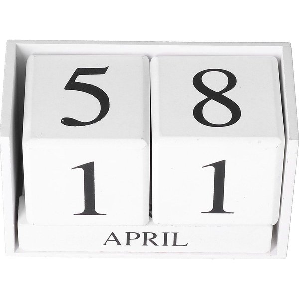 Calendario Perpetuo De Madera Elegante PráCtico Estilo Retro Moda EcolóGico Bloques De Calendario De Escritorio-image