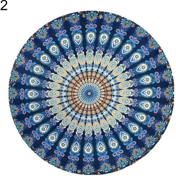 DużY RęCznik PlażOwy Mandala Dla DorosłYch Vintage OkrąGłY Szyfonowy Szal ChroniąCy Przed SłOńCem RęCznik PlażOwy Mata Do Jogi Na ZewnąTrz Piknik 60X60Cm Gray-image