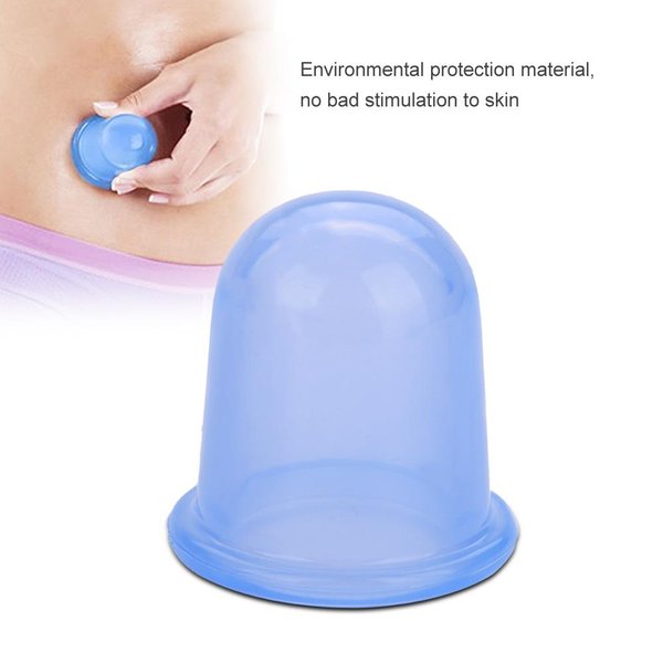 Juego De 2 Piezas De Silicona Para Masaje Corporal Al VacíO, Ayuda AnticelulíTica, Copas De Masaje, Ventosas (Azul) Azul-image