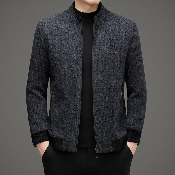 Chaquetas Casuales Gruesas Para Hombre De OtoñO E Invierno Nuevas Chaquetas Para Hombres De Mediana Edad Chaquetas De Hombre Para Papá 4XL Gris-image