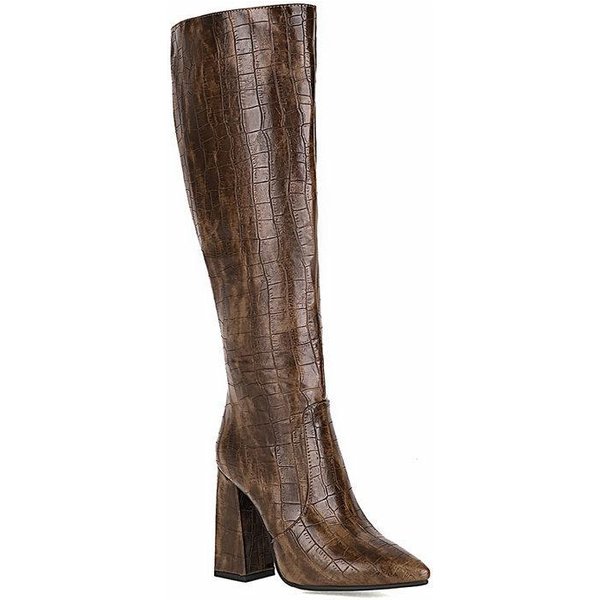 Zapatos De Mujer Europeos Y Americanos Botas Vaqueras Occidentales Con Punta Puntiaguda Botas Rojas Retro Para Mujer Pero Botas De Caballero Hasta La Rodilla Botas Altas 39 MarróN-image
