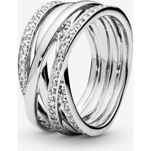2022 Nuevo Anillo De Plata Esterlina 100% 925 Anillos De LíNeas Brillantes Y Pulidas Para Mujeres Compromiso Aniversario JoyeríA Diy 7 White-image